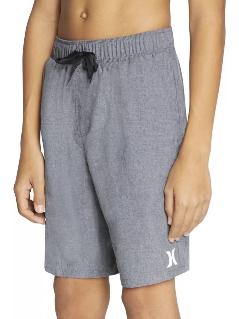 Hurley Hybrid Shorts 4-Way Stretch Heather Gray Youth Large L Casual Swim Surf